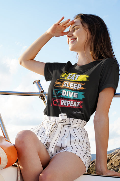 "Eat, Sleep, Dive, Repeat" Relaxed Fit T-shirt